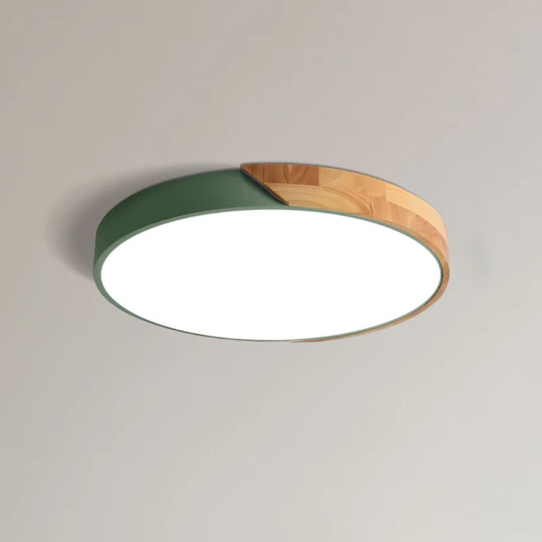 LED Ceiling Lamp with Scandinavian Design in Wood & Acrylic