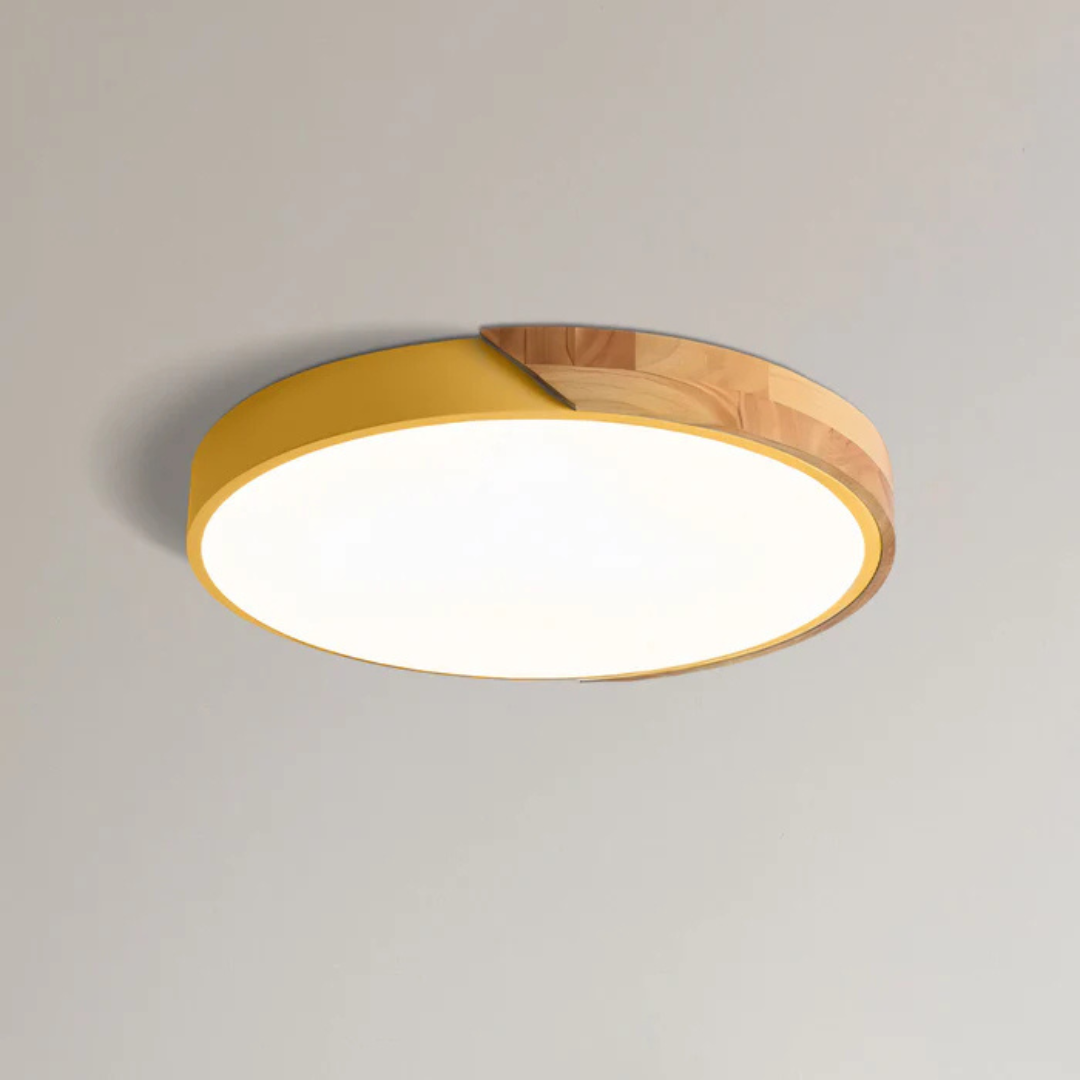 LED Ceiling Lamp with Scandinavian Design in Wood & Acrylic