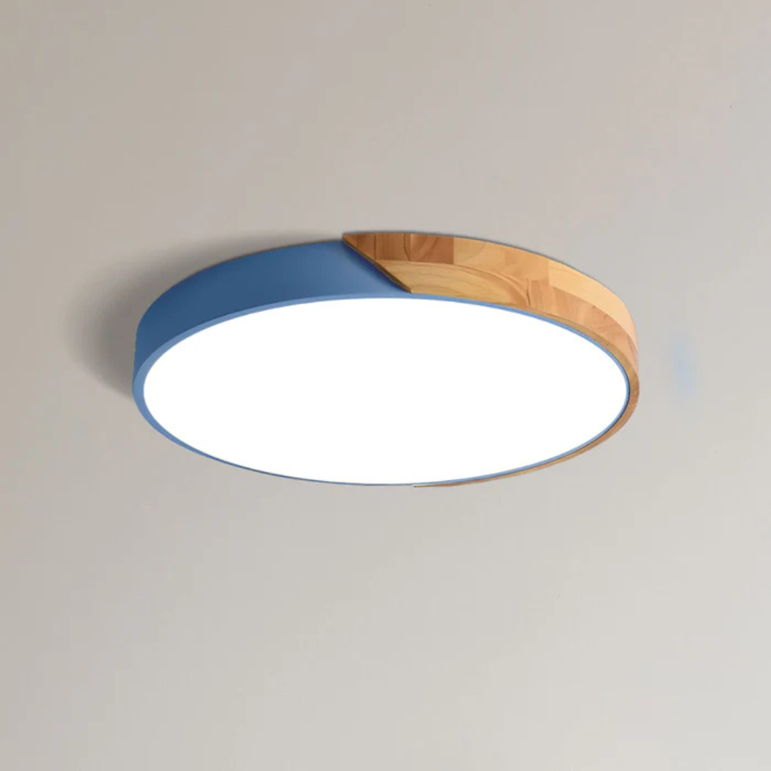 LED Ceiling Lamp with Scandinavian Design in Wood & Acrylic