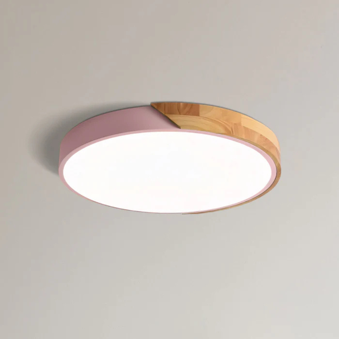 LED Ceiling Lamp with Scandinavian Design in Wood & Acrylic