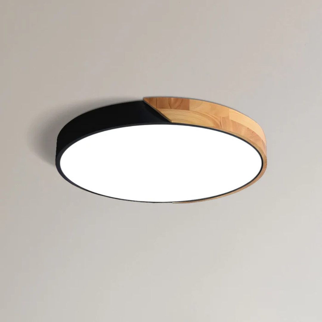 LED Ceiling Lamp with Scandinavian Design in Wood & Acrylic