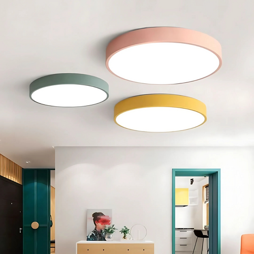 LED Ceiling Lamp with Scandinavian Design in Wood & Acrylic