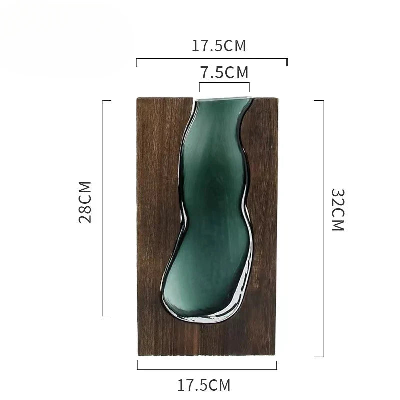 Thalia Glass & Wood Vase